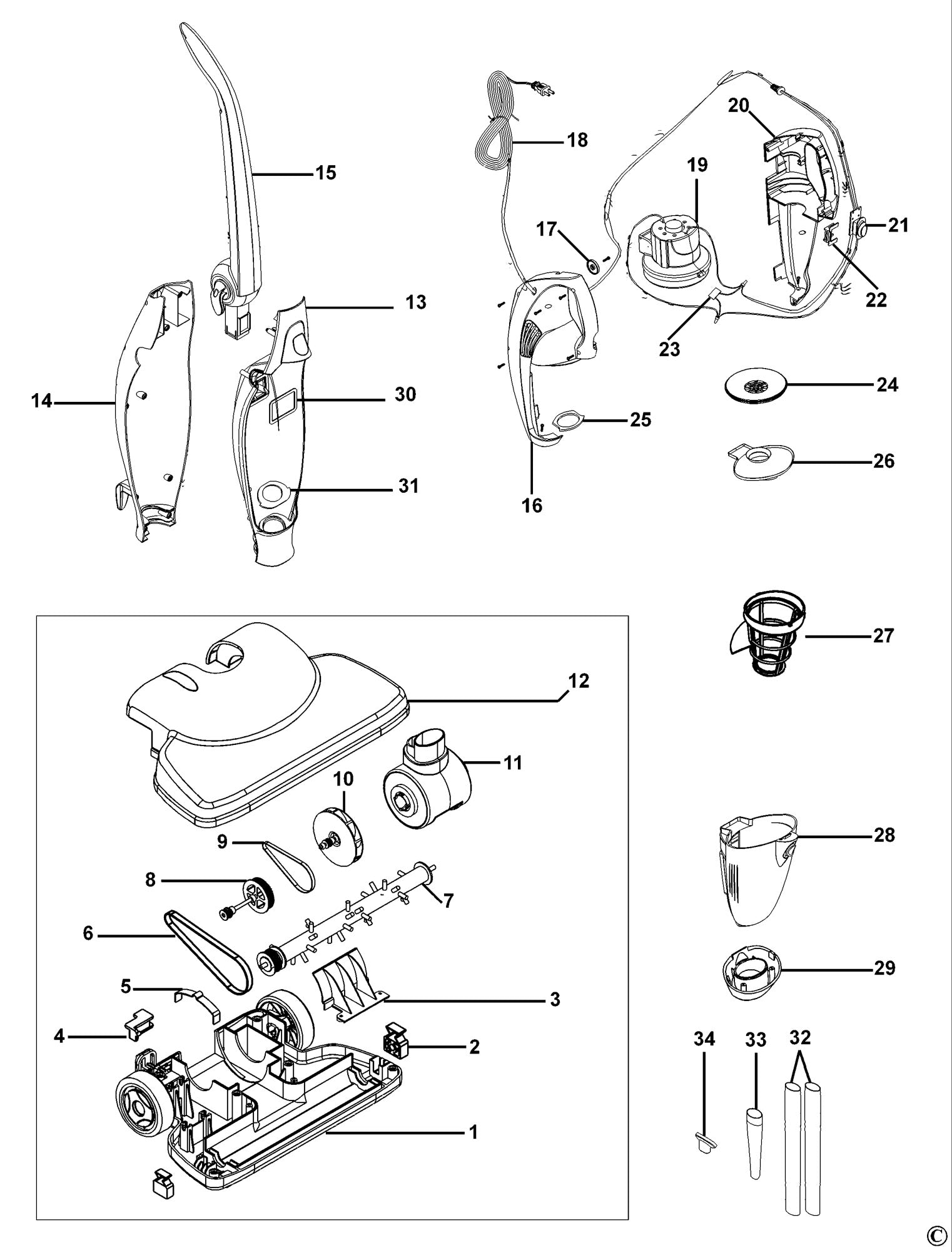 597046-00 Motore di Ricambio Black & Decker FV750