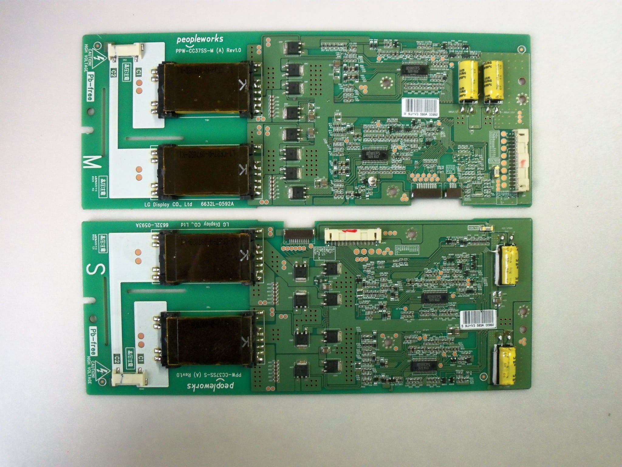6632L-0592A + 6632L-0593A Inverter Board LG 37SL8000 PPW-CC37SS-MS